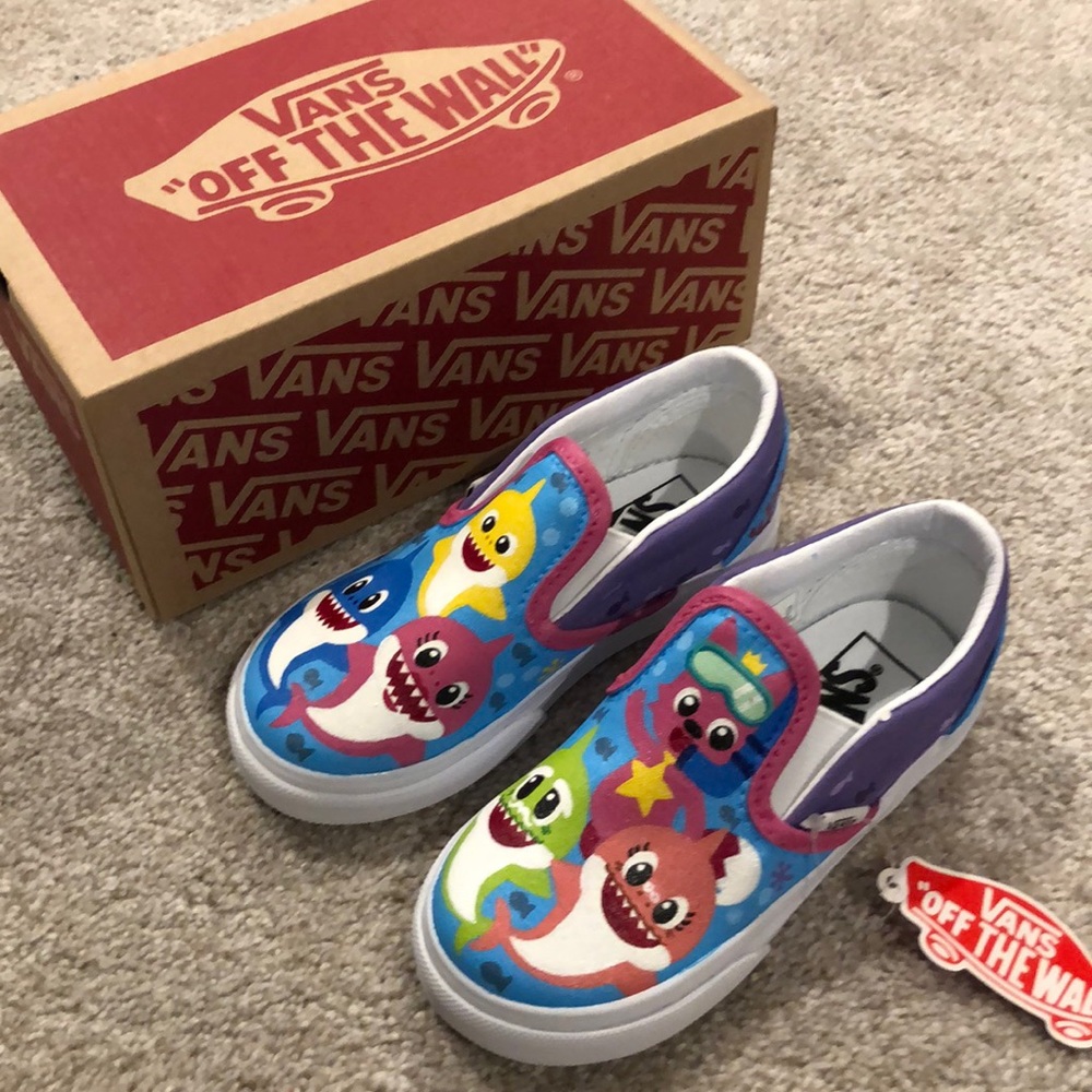 SOLD Baby Shark Vans Slip On Sneakers